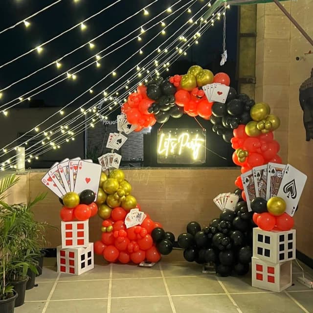 Casino Theme Diwali Party Setup