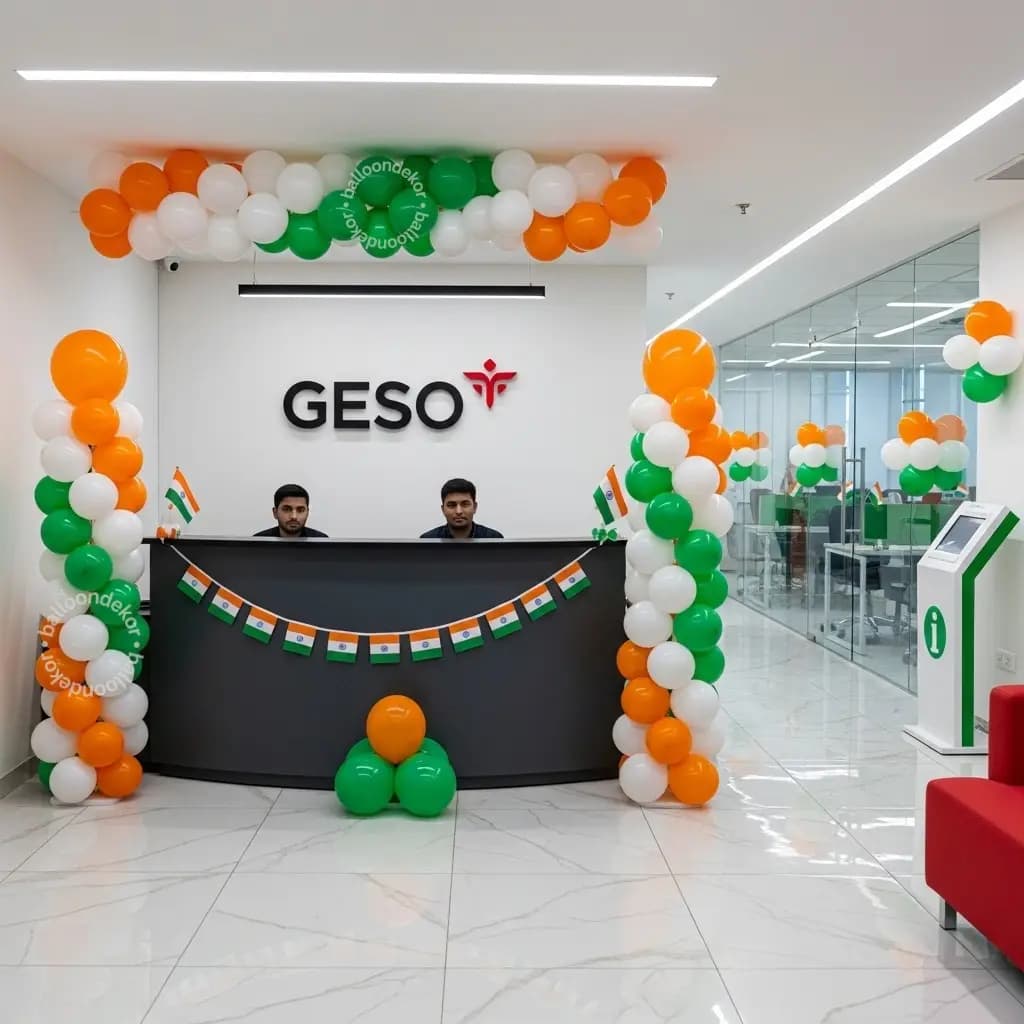 Office Reception Tricolor Decor