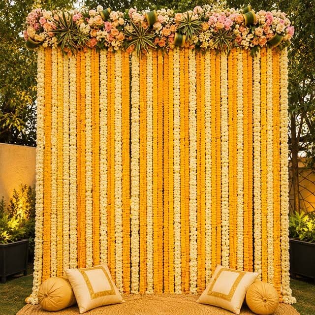 Pooja Backdrop Setup inspiration 3