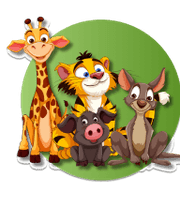Jungle animal themed kids decoration