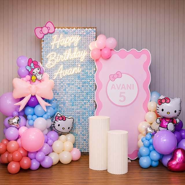 Hello Kitty Rainbow Pastel Birthday Decor